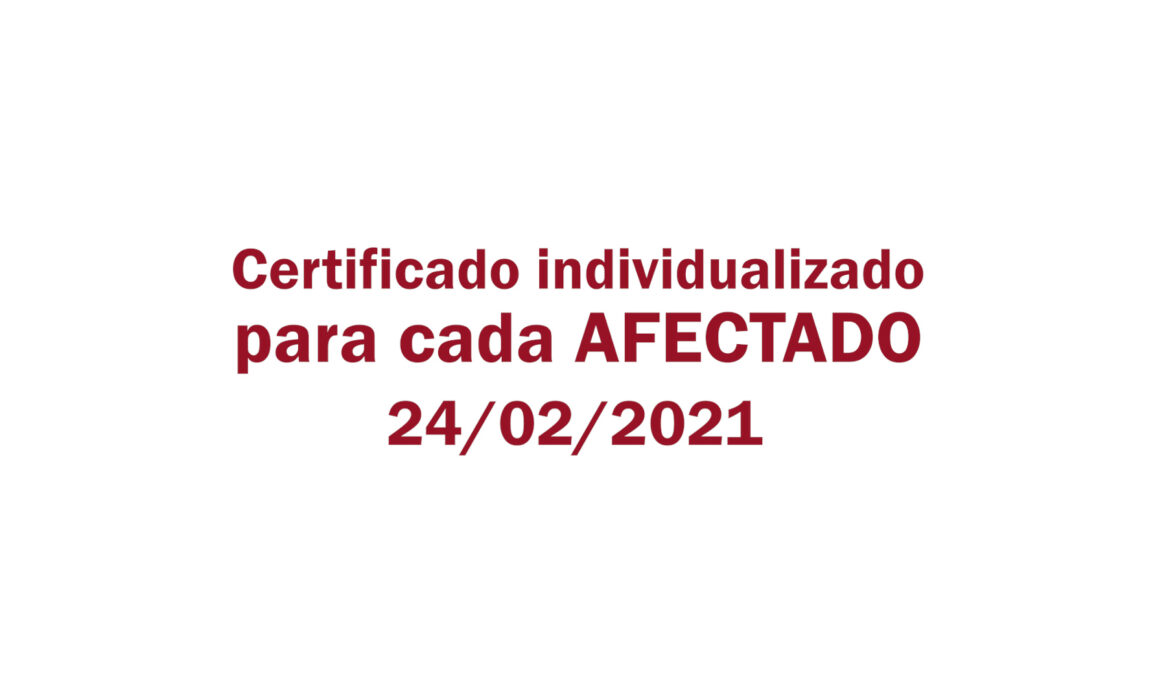 Estafa Arbistar: Certificado individualizado para cada Afectado