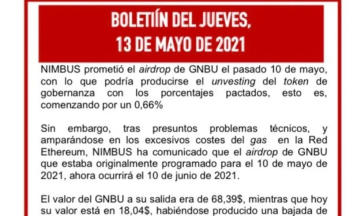 Boletín del jueves, 13 de mayo de 2021