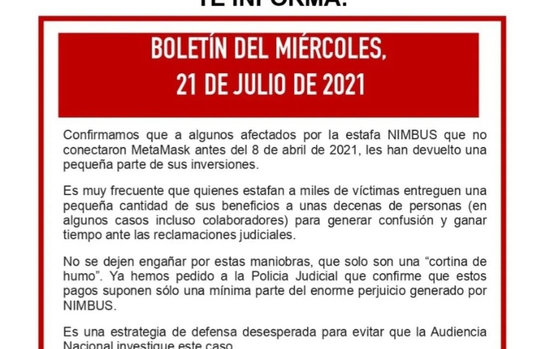 Boletín del miércoles, 21 de julio de 2021