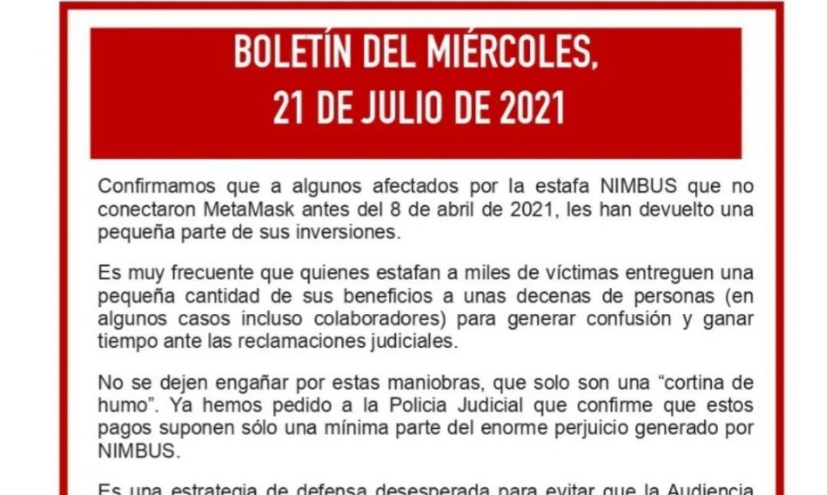 Boletín del miércoles, 21 de julio de 2021