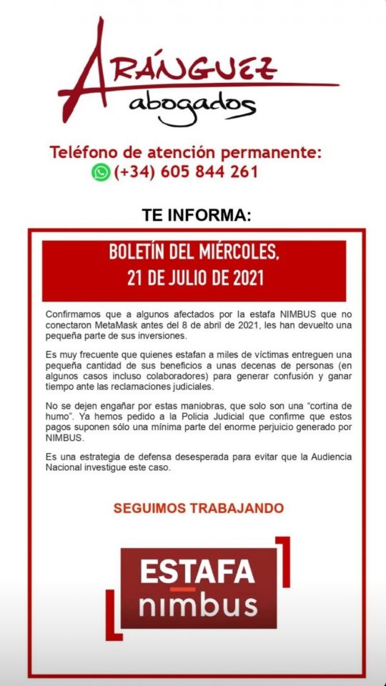 Boletín del miércoles, 21 de julio de 2021