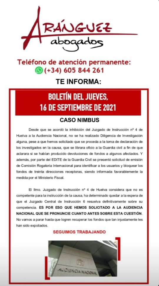 Boletín del jueves, 16 de septiembre de 2021