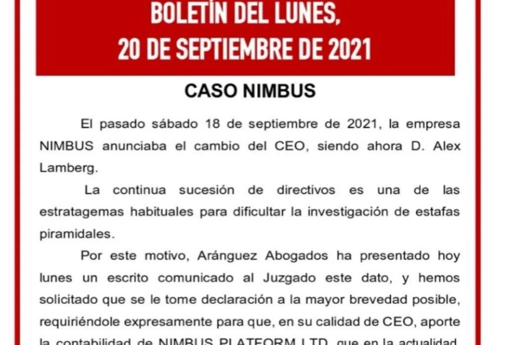 Boletín del lunes, 20 de septiembre de 2021
