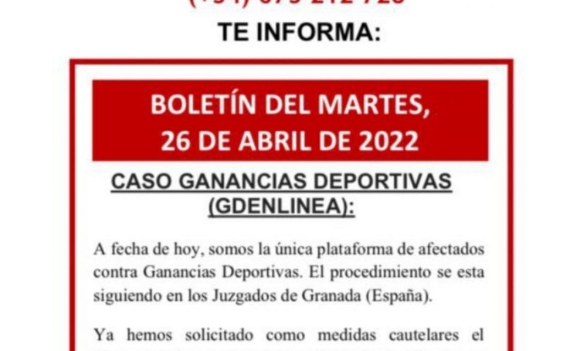 Boletín del martes, 26 de abril de 2022