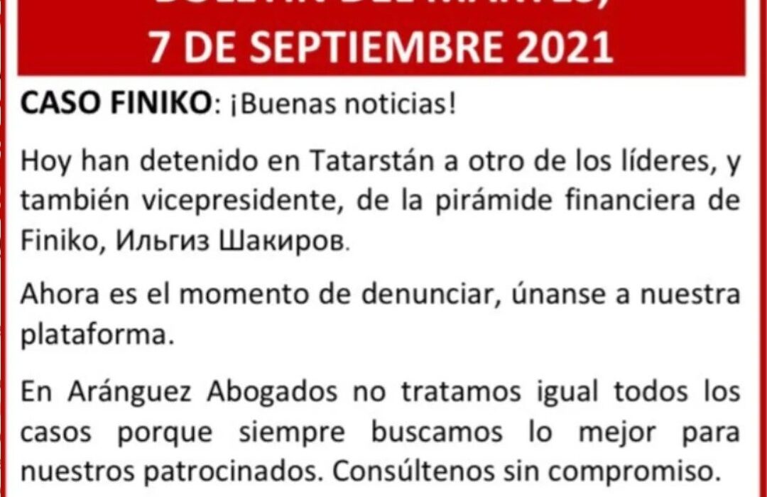 Boletín del martes, 7 de septiembre de 2021