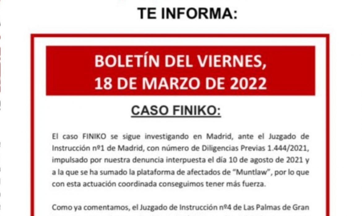 Boletín del viernes, 18 de marzo de 2022