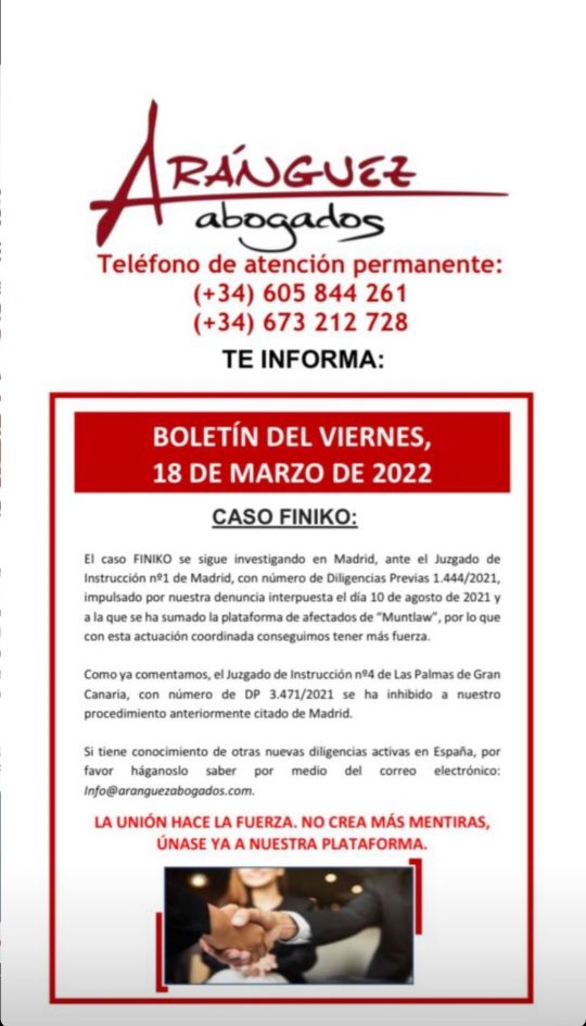 Boletín del viernes, 18 de marzo de 2022