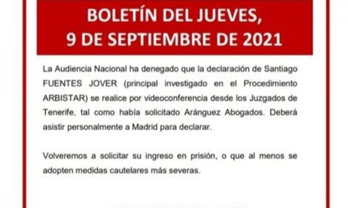 Boletín del jueves, 9 de septiembre de 2021