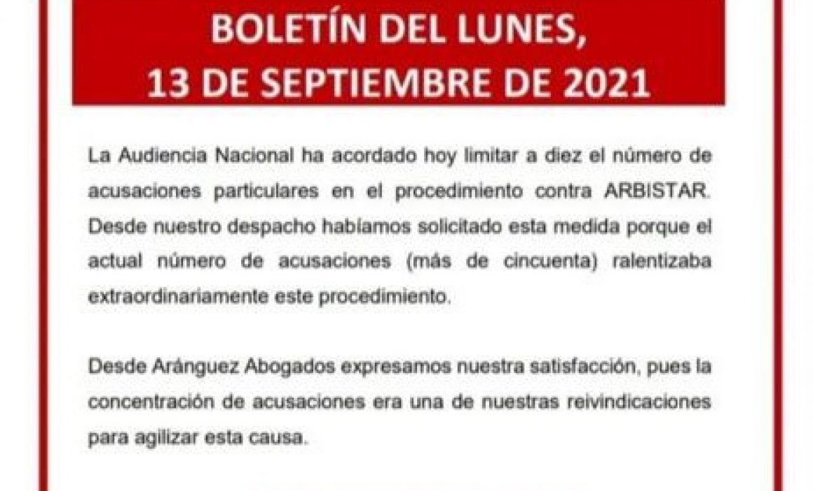 Boletín del lunes, 13 de septiembre de 2021