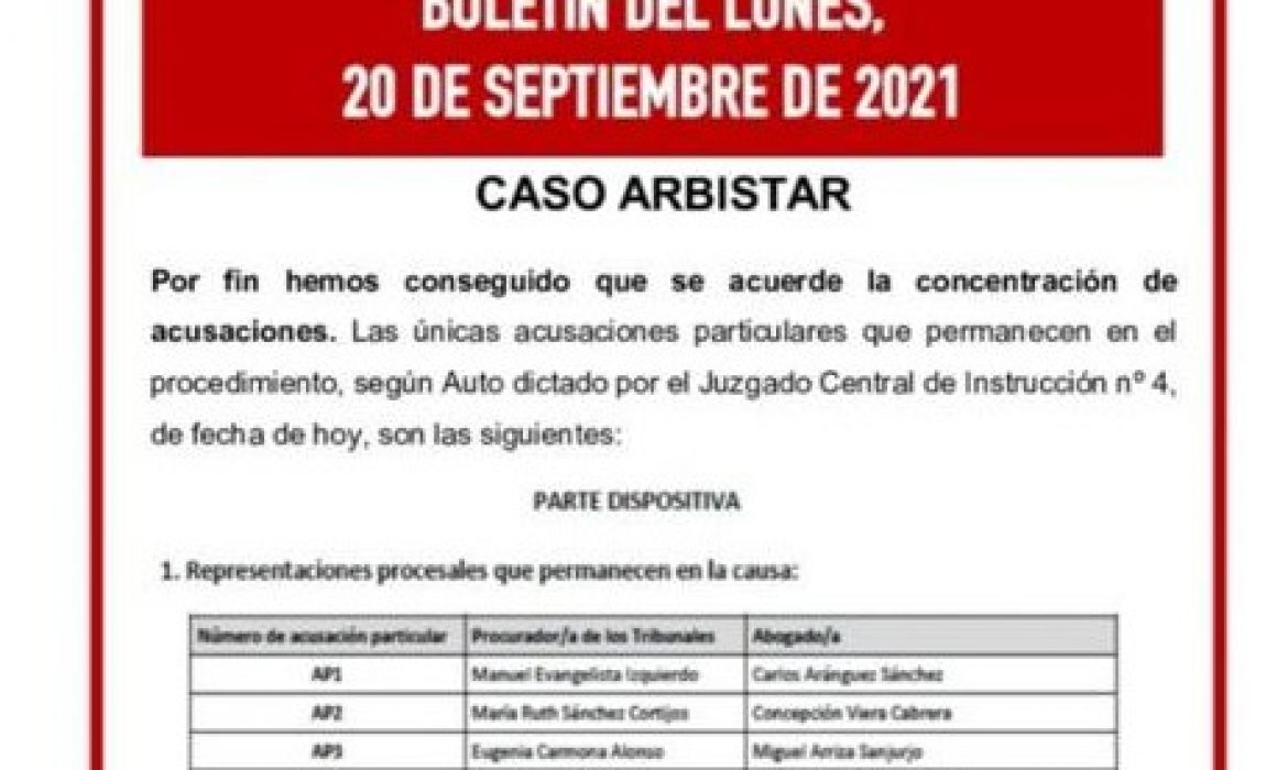 Boletín del lunes, 20 de septiembre de 2021