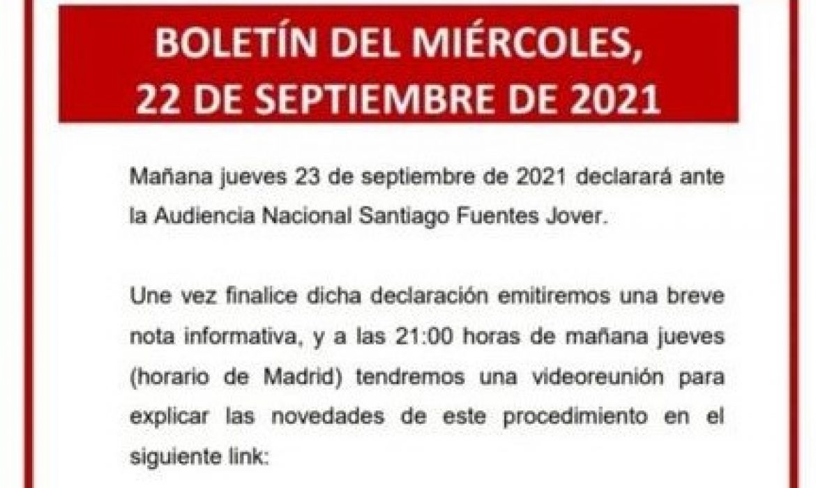 Boletín del miércoles, 22 de septiembre de 2021
