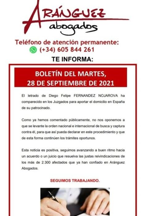 Boletín del martes, 28 de septiembre de 2021
