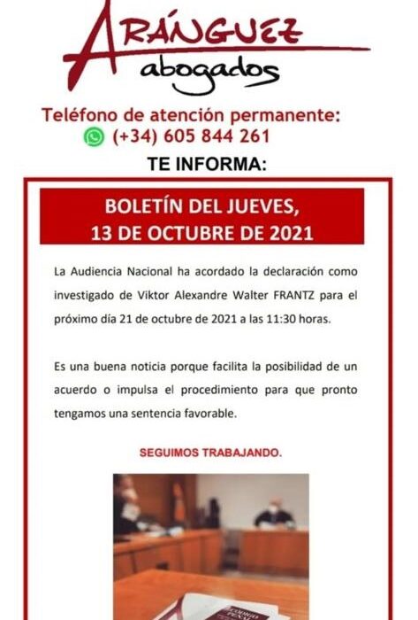 Boletín del jueves, 13 de octubre de 2021