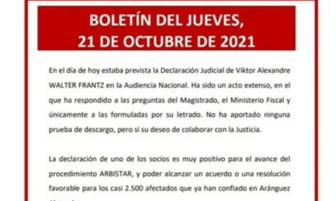 Boletín del jueves, 21 de octubre de 2021