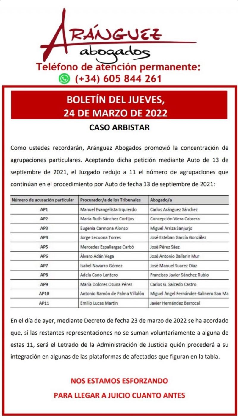 Boletín del jueves, 24 de marzo de 2022