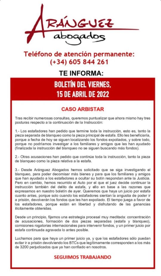 Boletín del viernes, 15 de abril de 2022