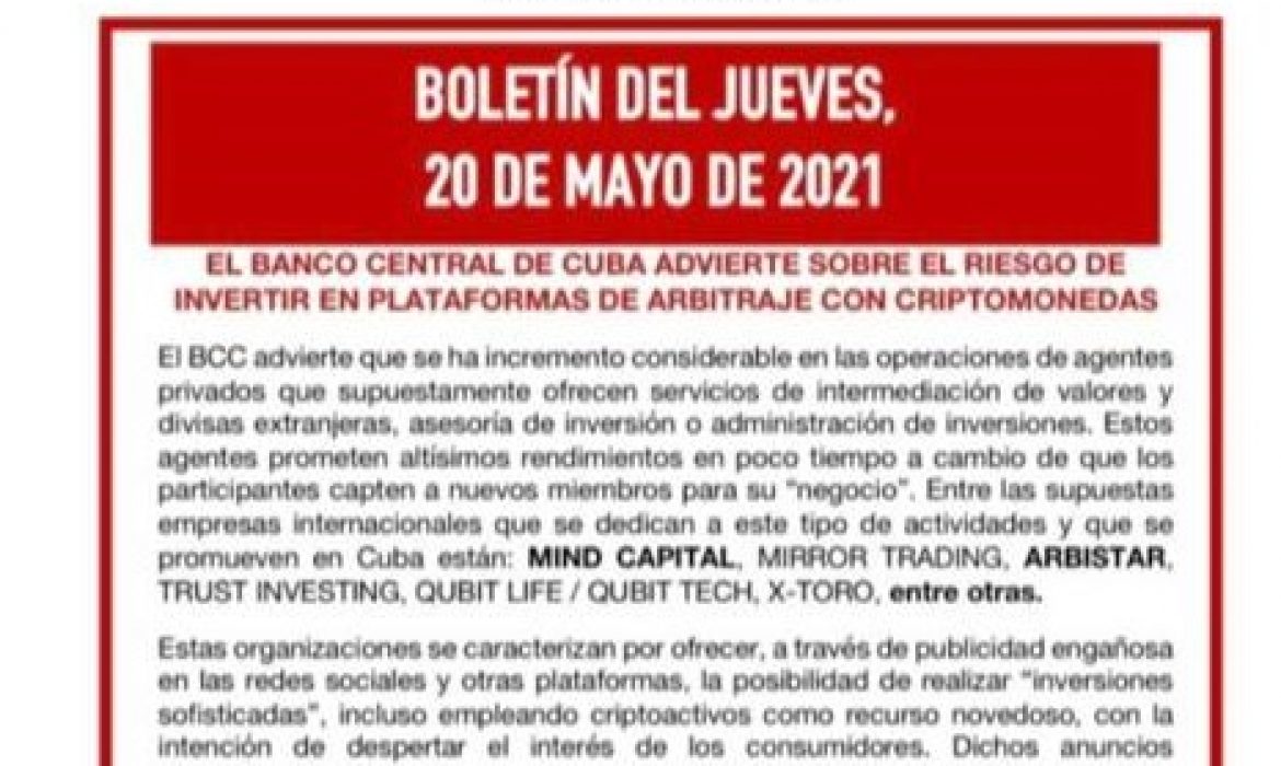 Boletín del jueves, 20 de mayo de 2021
