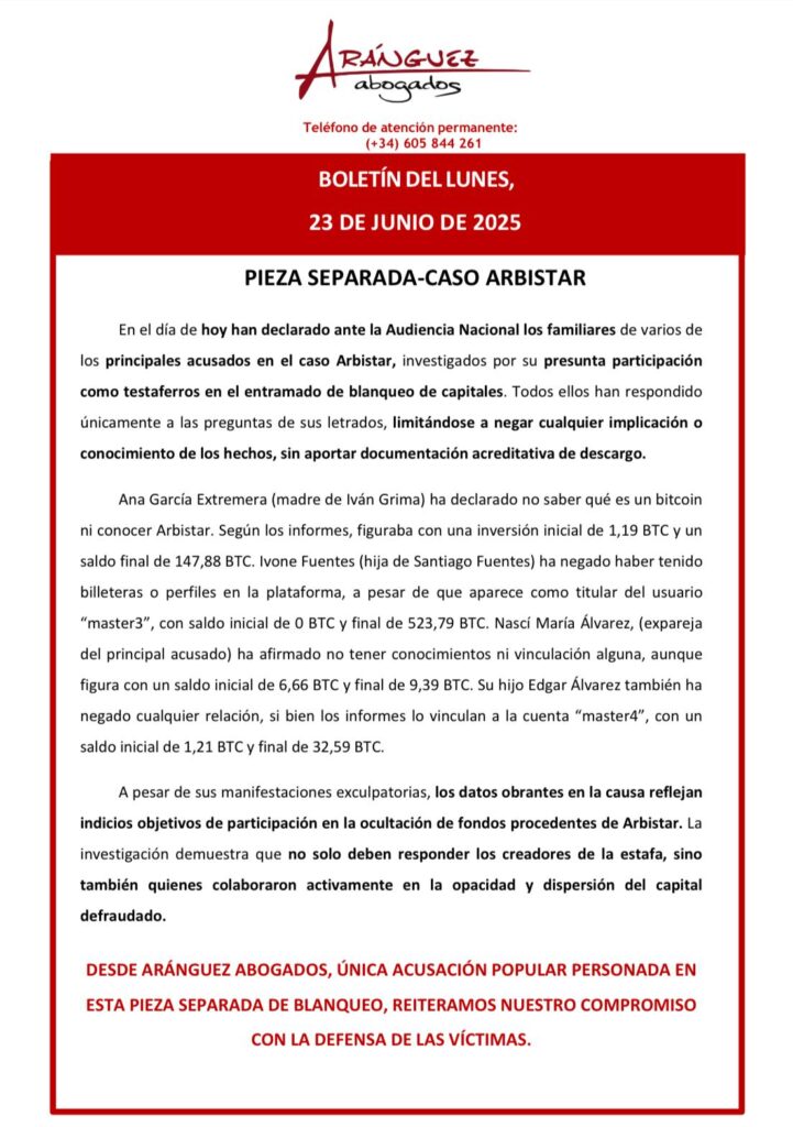 Boletín Arbistar 23 de junio de 2025